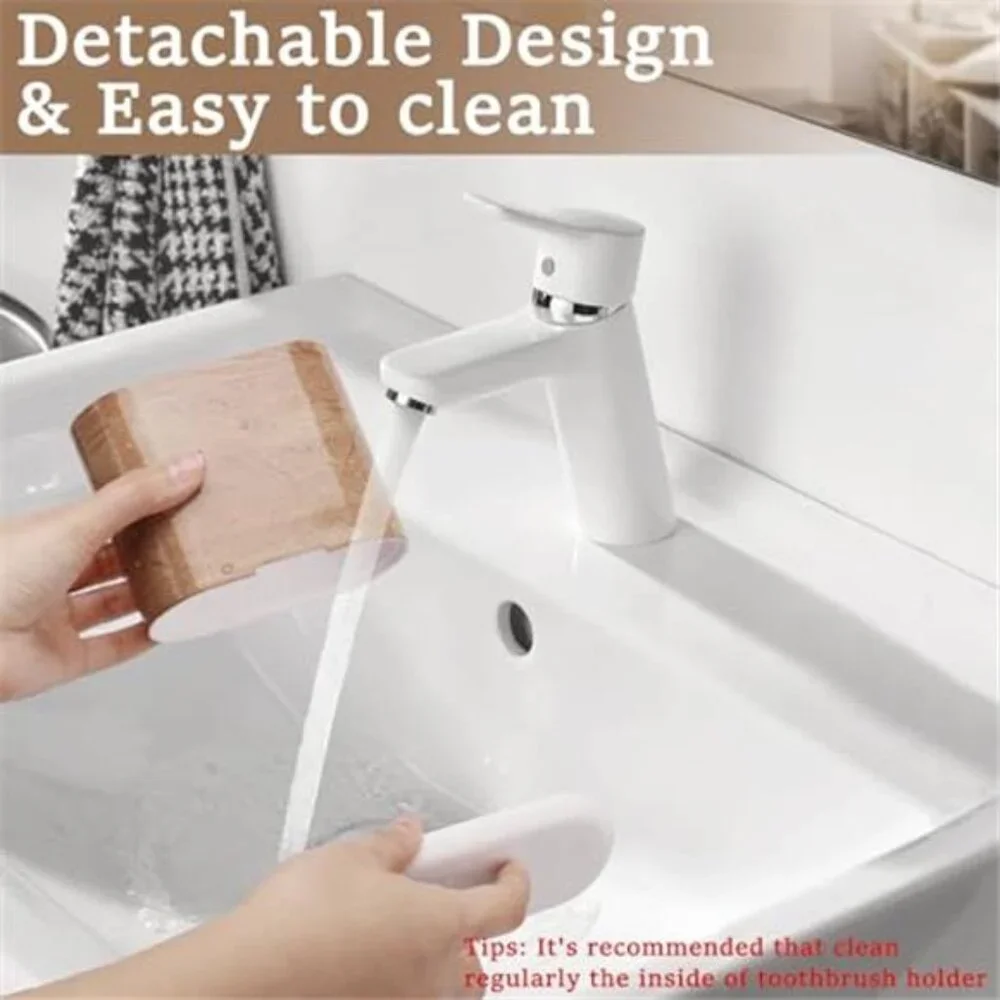 Toothbrush Holder Bathroom Organizer Electric Toothpaste Storage Caddy Kids Fami